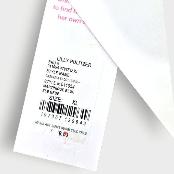 Lilly Pulitzer Womens Cascadia Skort Blue UPF 50 Luxletic Tennis Pickle Ball XL - Picture 7 of 9